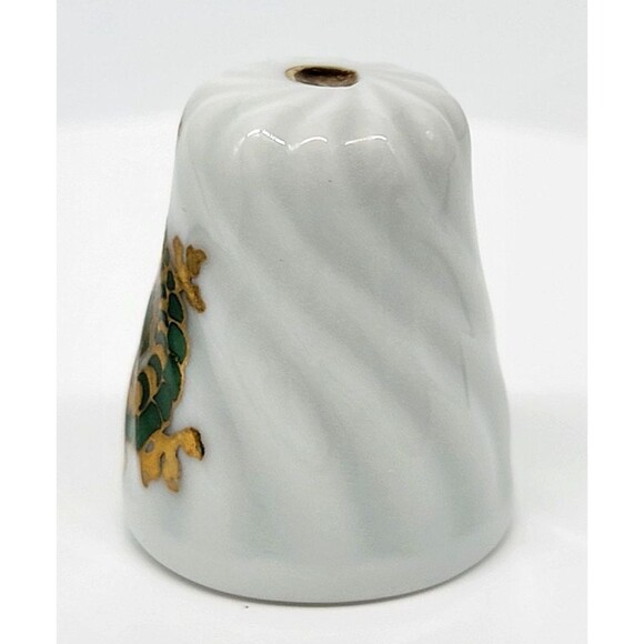 Dragon Scherzer Porcelain Thimble Gold Gilt West Germany Collectible Vintage - Picture 17 of 17